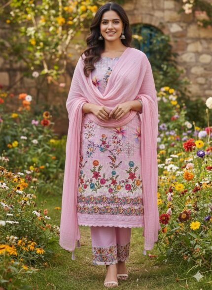 Women’s Floral Printed Kurta Set with Dupatta
